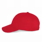 PS_KP153-S_RED-WHITE - Hidalgo-werbeartikel Pet Met 6 Panelen En Contrasterende Bies, red / white — productfoto 13