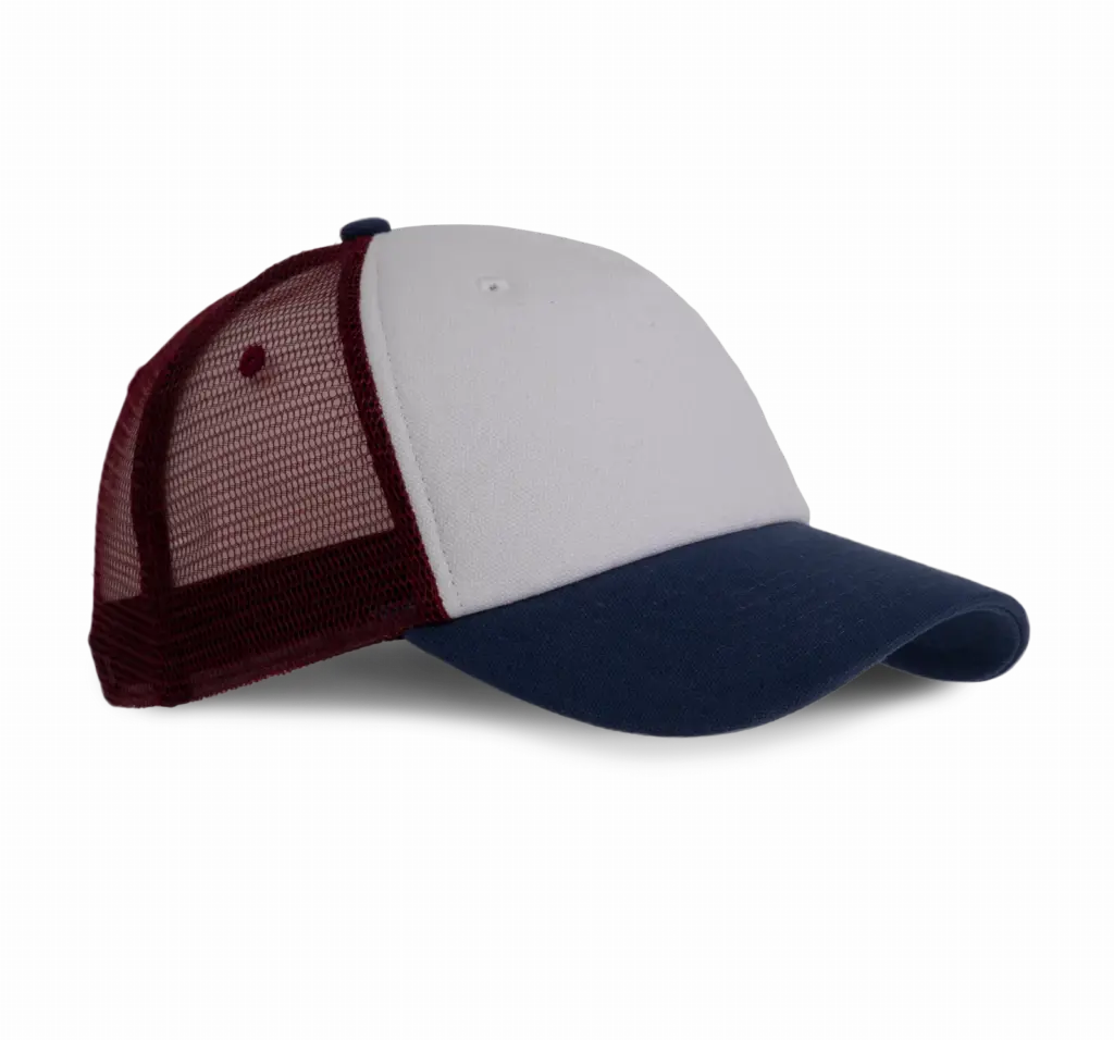 PS_KP170-FS_WHITE-INDIGO-WINE - Hidalgo-werbeartikel Truckerpet - 5 panelen, white / indigo / wine — productfoto 10