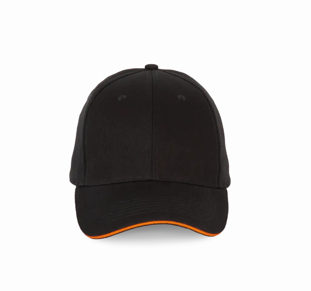 PS_KP185_BLACK-ORANGE - Hidalgo-werbeartikel Pet met contrastbies - 6 panelen, black / orange — productfoto 6