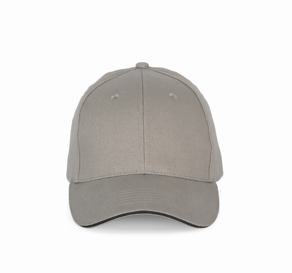 PS_KP185_LIGHTGREY-DARKGREY - Hidalgo-werbeartikel Pet met contrastbies - 6 panelen, light grey / dark grey — productfoto 11