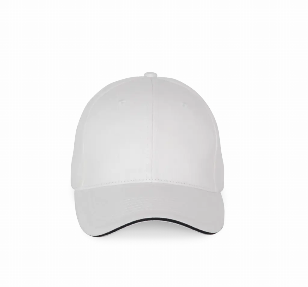 PS_KP185_WHITE-NAVY - Hidalgo-werbeartikel Pet met contrastbies - 6 panelen, white / navy — productfoto 16
