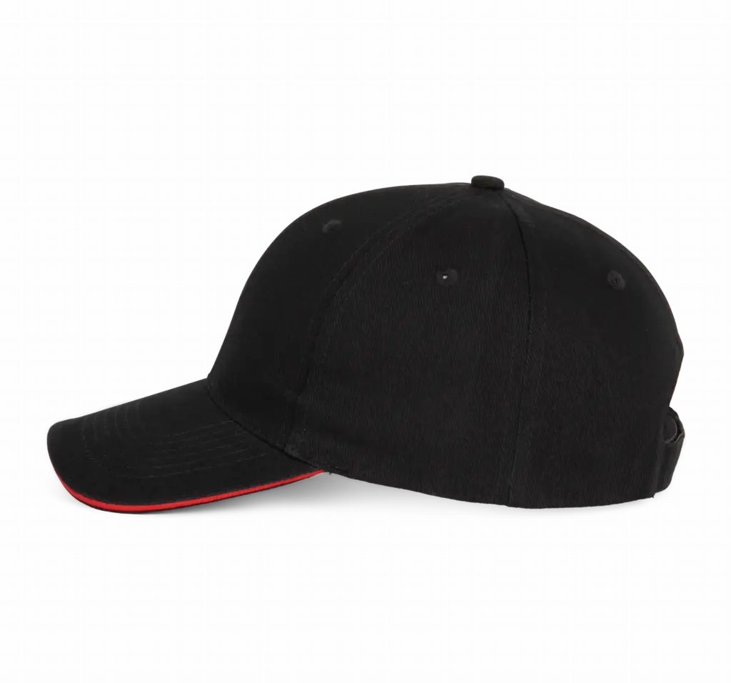 Baseballpet - 6 panelen, black / red — productfoto 7