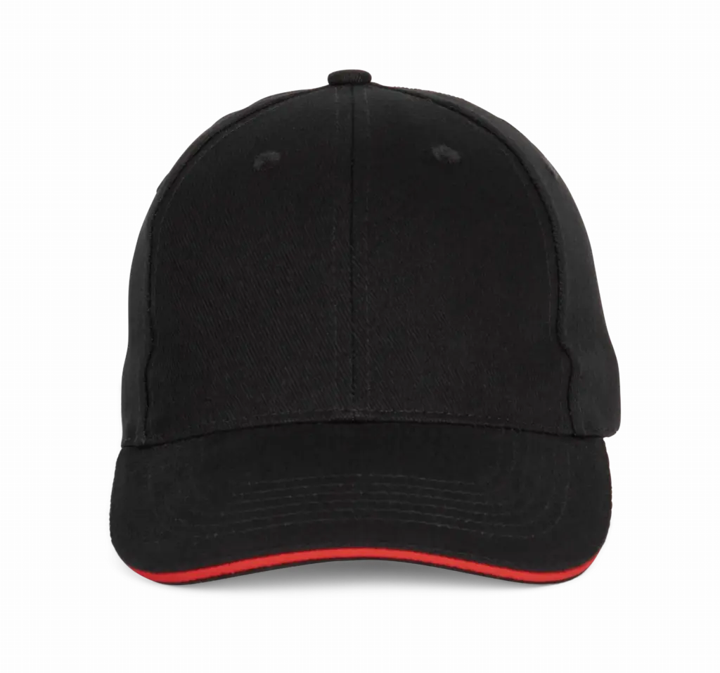 Baseballpet - 6 panelen, black / red — productfoto 8