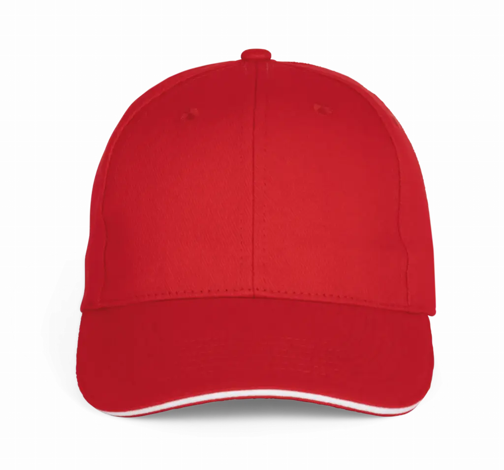 Baseballpet - 6 panelen, red / white — productfoto 14