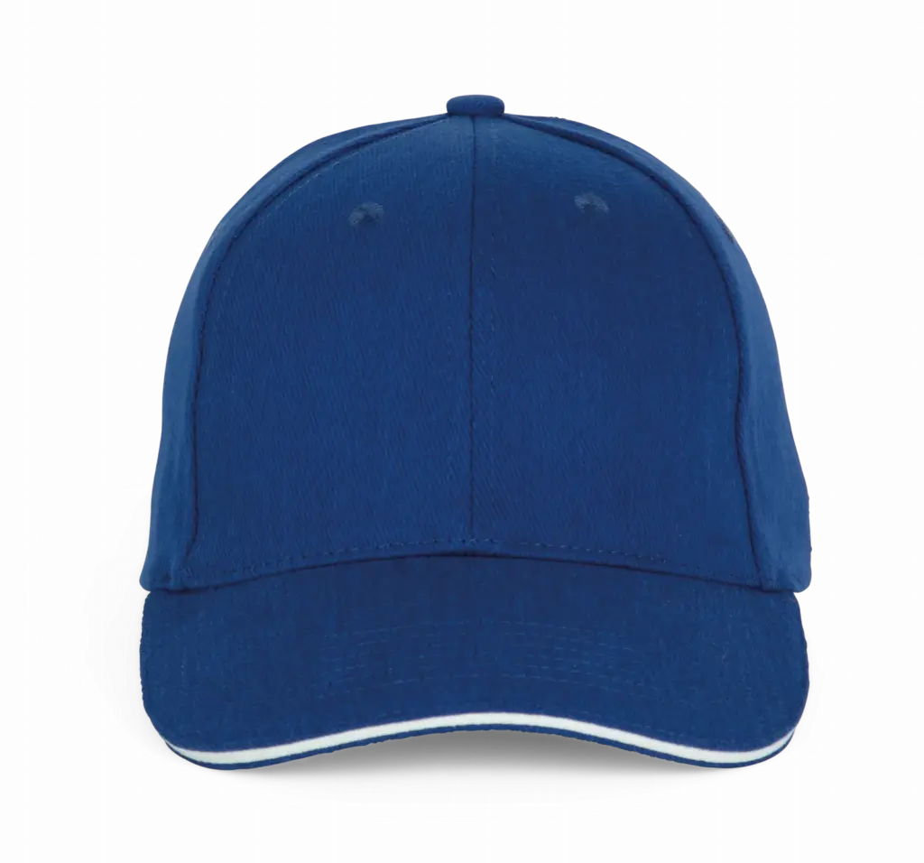 Baseballpet - 6 panelen, royal blue / white — productfoto 15