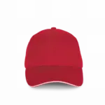 Pet van biologisch katoen met contrasterende bies - 6 panelen, hibiscus red / ivory — productfoto 18
