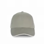 PS_KP198_METALGREY-WHITE - Hidalgo-werbeartikel Pet van biologisch katoen met contrasterende bies - 6 panelen, metal grey / white — productfoto 10