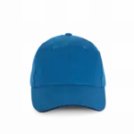 PS_KP198_SEABLUE-NAVYBLUE - Hidalgo-werbeartikel Pet van biologisch katoen met contrasterende bies - 6 panelen, sea blue / navy — productfoto 14
