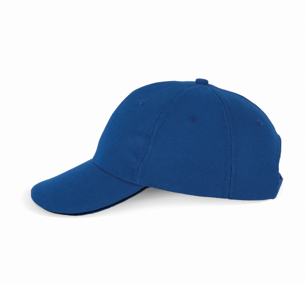 PS_KP207-S_ROYALBLUE-BLACK - Hidalgo-werbeartikel Sportpet Met 6 Panelen, royal blue / black — productfoto 8