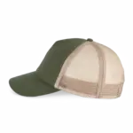 PS_KP240-S_CLOVERGREEN-BEIGESAND - Hidalgo-werbeartikel Truckerpet met 5 panelen van canvaskatoen - K-up Gold Label, clover green / beige sand — productfoto 7