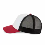 PS_KP240-S_WHITE-LIGHTSCARLETRED-BLACK - Hidalgo-werbeartikel Truckerpet met 5 panelen van canvaskatoen - K-up Gold Label, white / light scarlet red / black — productfoto 15