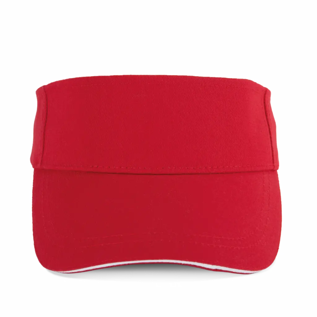 Sportieve katoenen zonneklep, classic red / white — productfoto 6