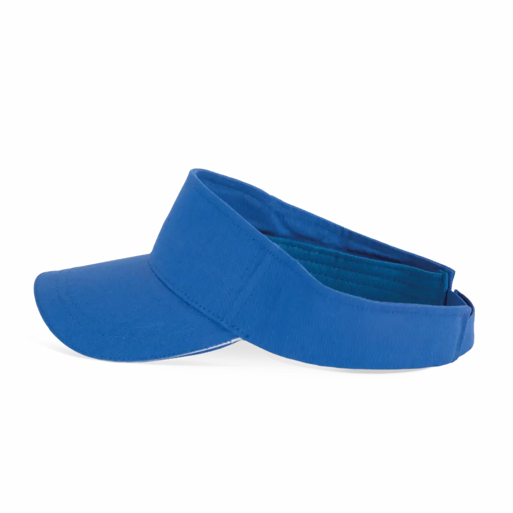 Sportieve katoenen zonneklep, nebulas blue / white — productfoto 6