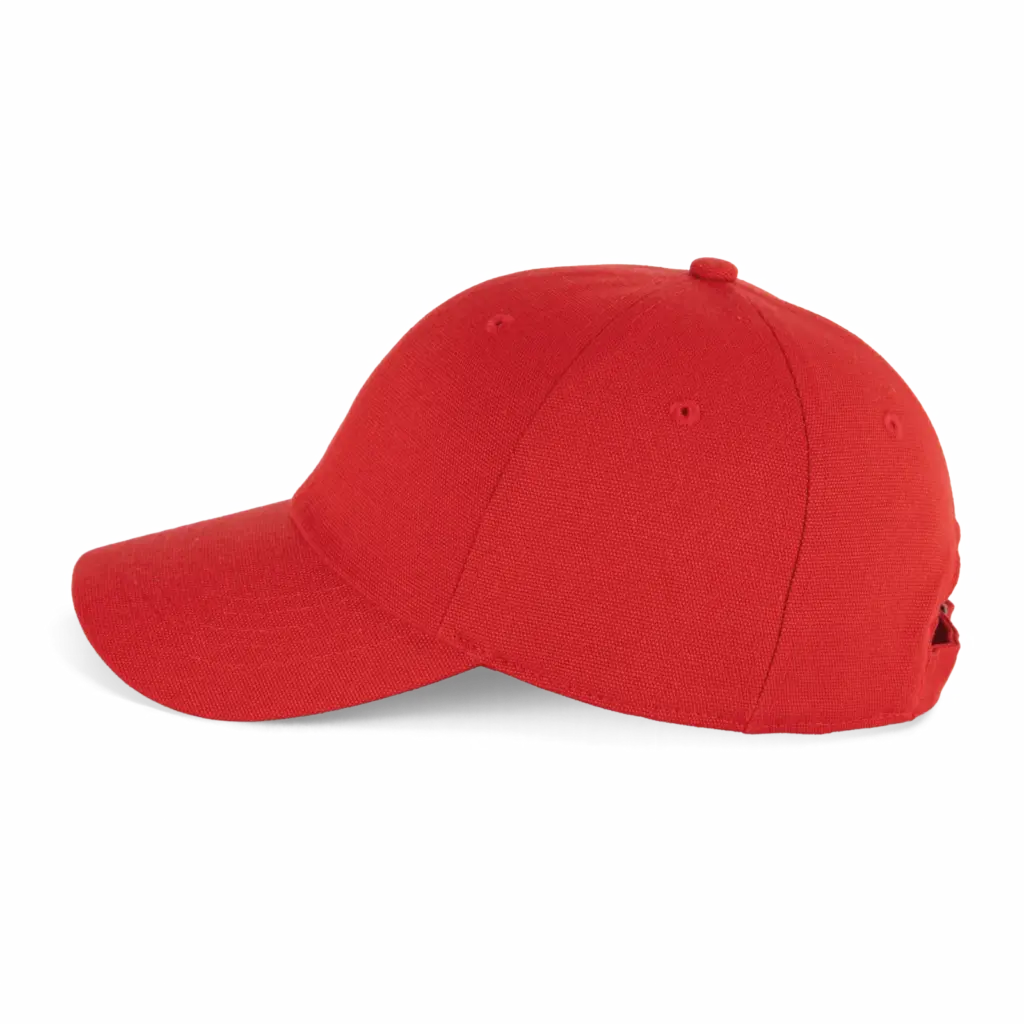 PS_KP358-S_CRIMSONRED - Hidalgo-werbeartikel Canvaskatoenen pet met 6 panelen - K-up Gold Label, crimson red — productfoto 7
