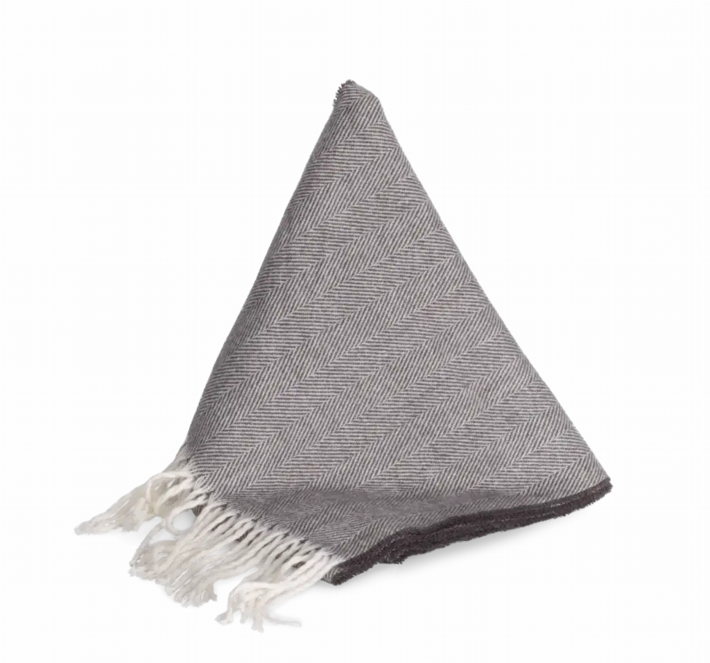 Sjaal met franjes, dark grey / natural — productfoto 5
