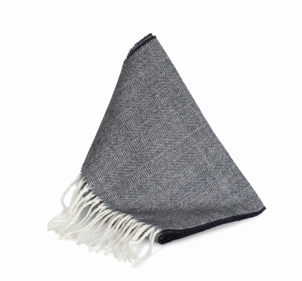 Sjaal met franjes, navy / natural — productfoto 6