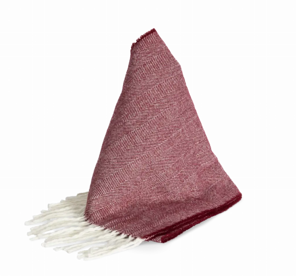 Sjaal met franjes, wine / natural — productfoto 7