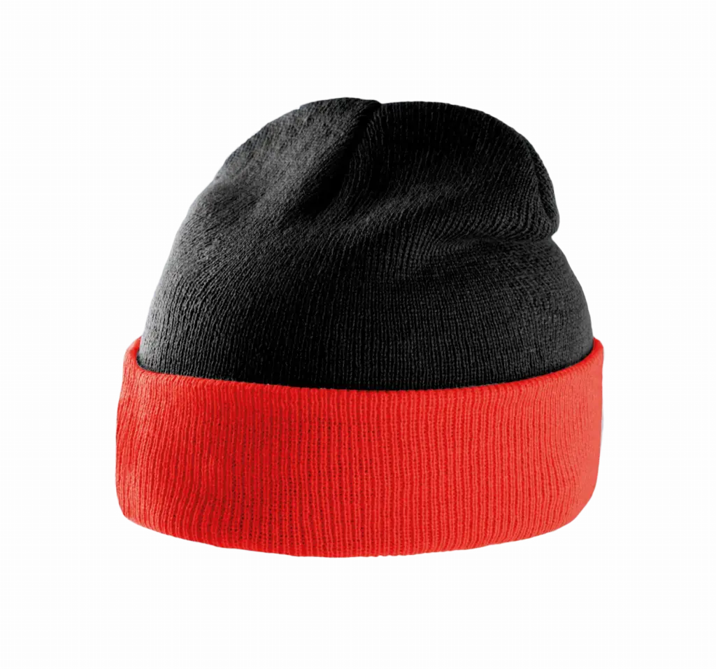 PS_KP514_BLACK-RED - Hidalgo Tweekleurige Muts Met Omslag, black / red — productfoto 6