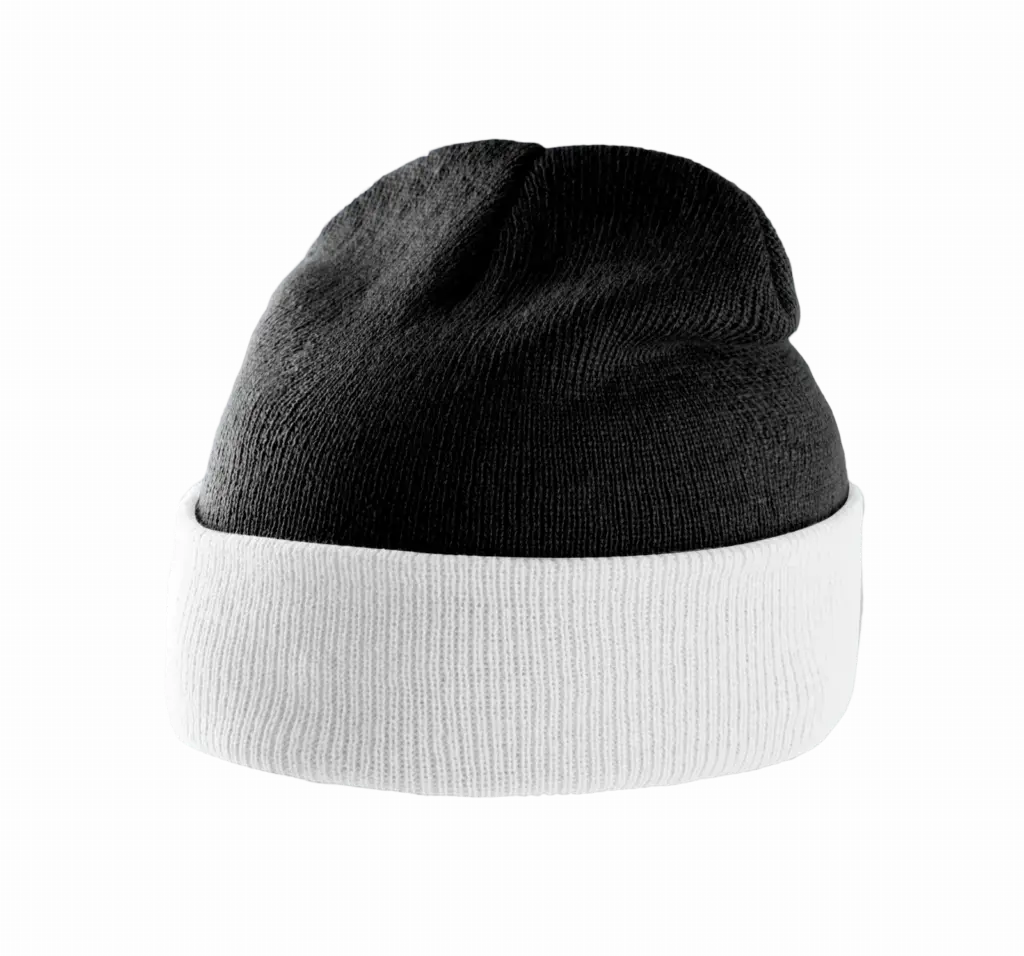 PS_KP514_BLACK-WHITE - Hidalgo Tweekleurige Muts Met Omslag, black/white — productfoto 7