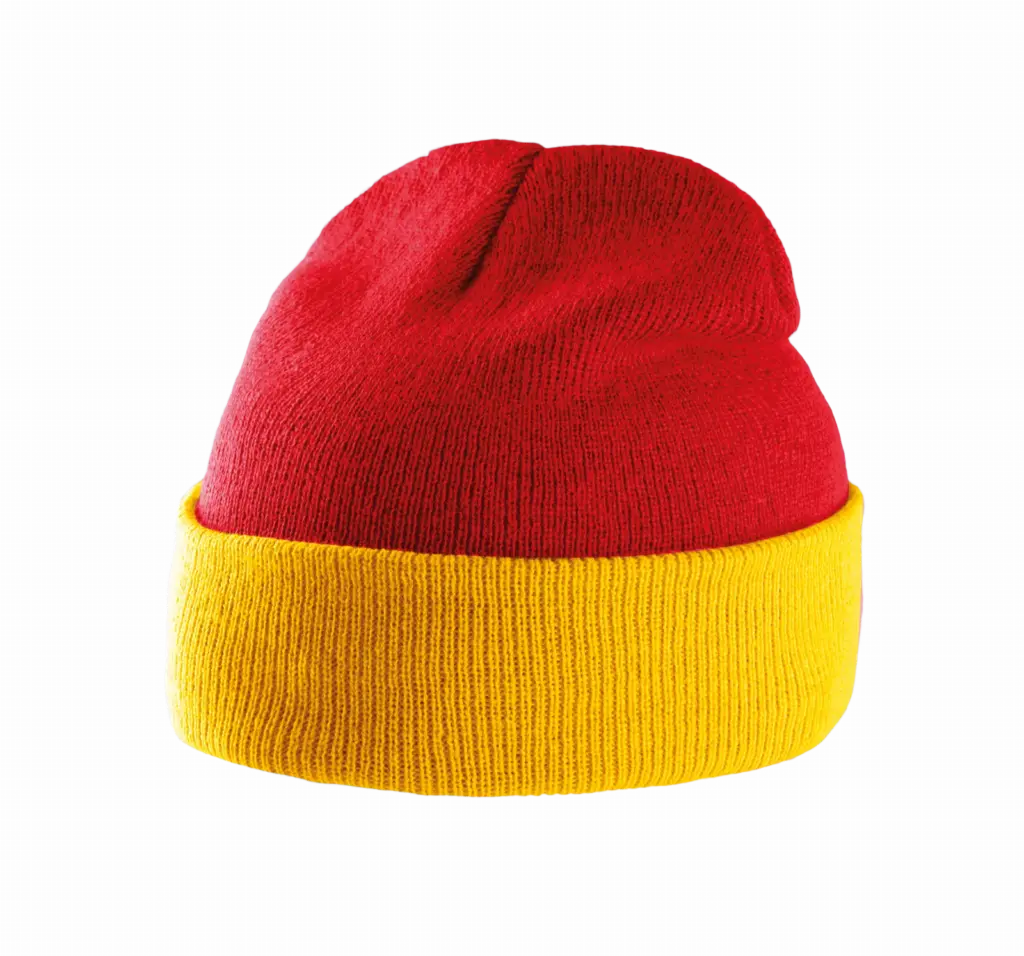 PS_KP514_RED-YELLOW - Hidalgo Tweekleurige Muts Met Omslag, red / yellow — productfoto 9