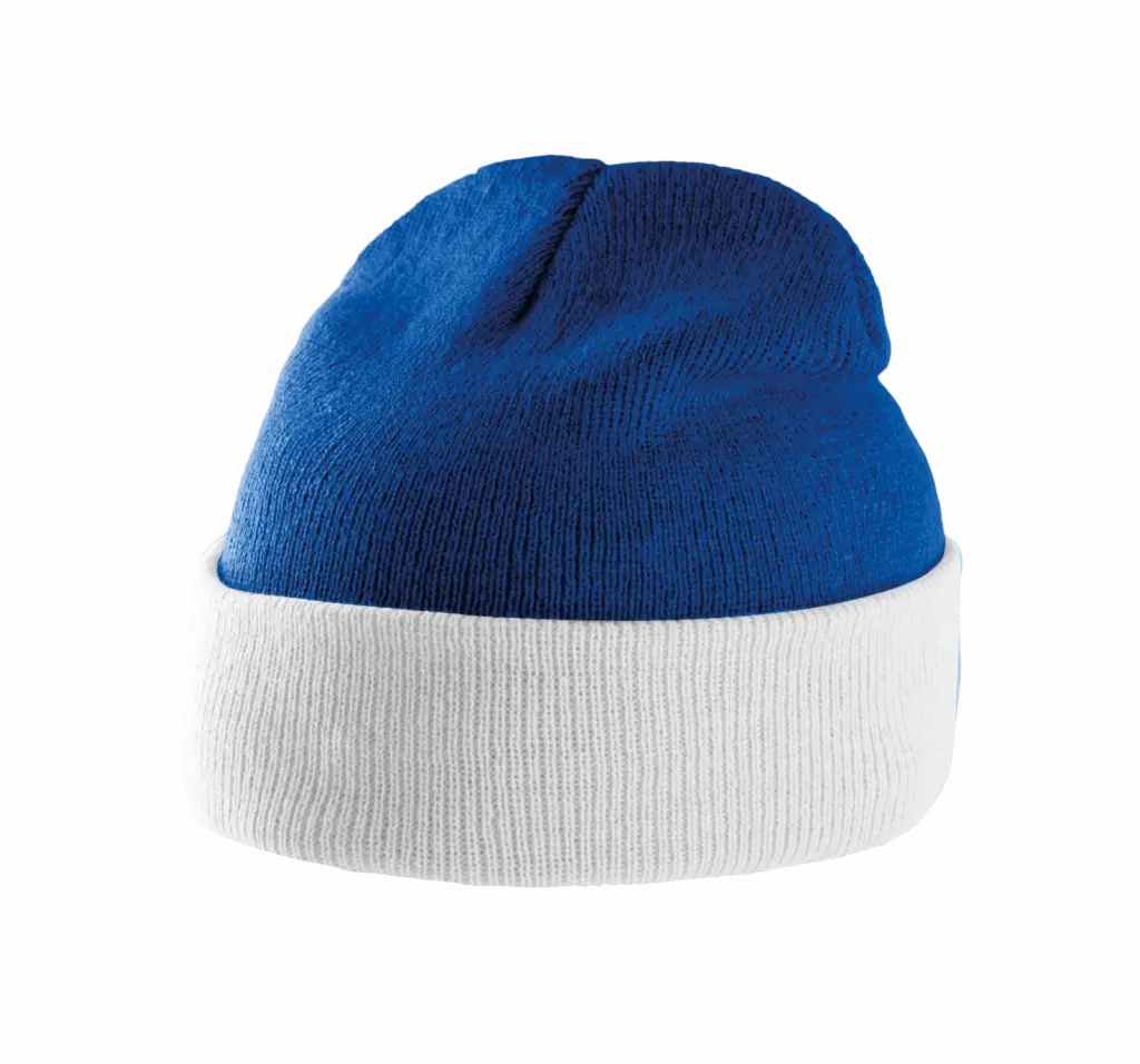 PS_KP514_ROYALBLUE-WHITE - Hidalgo Tweekleurige Muts Met Omslag, royal blue / white — productfoto 10