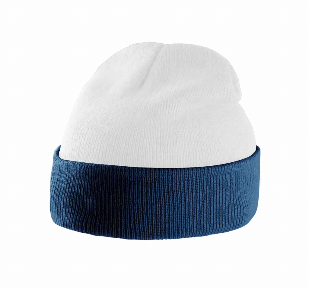 PS_KP514_WHITE-NAVY - Hidalgo Tweekleurige Muts Met Omslag, white / navy — productfoto 12
