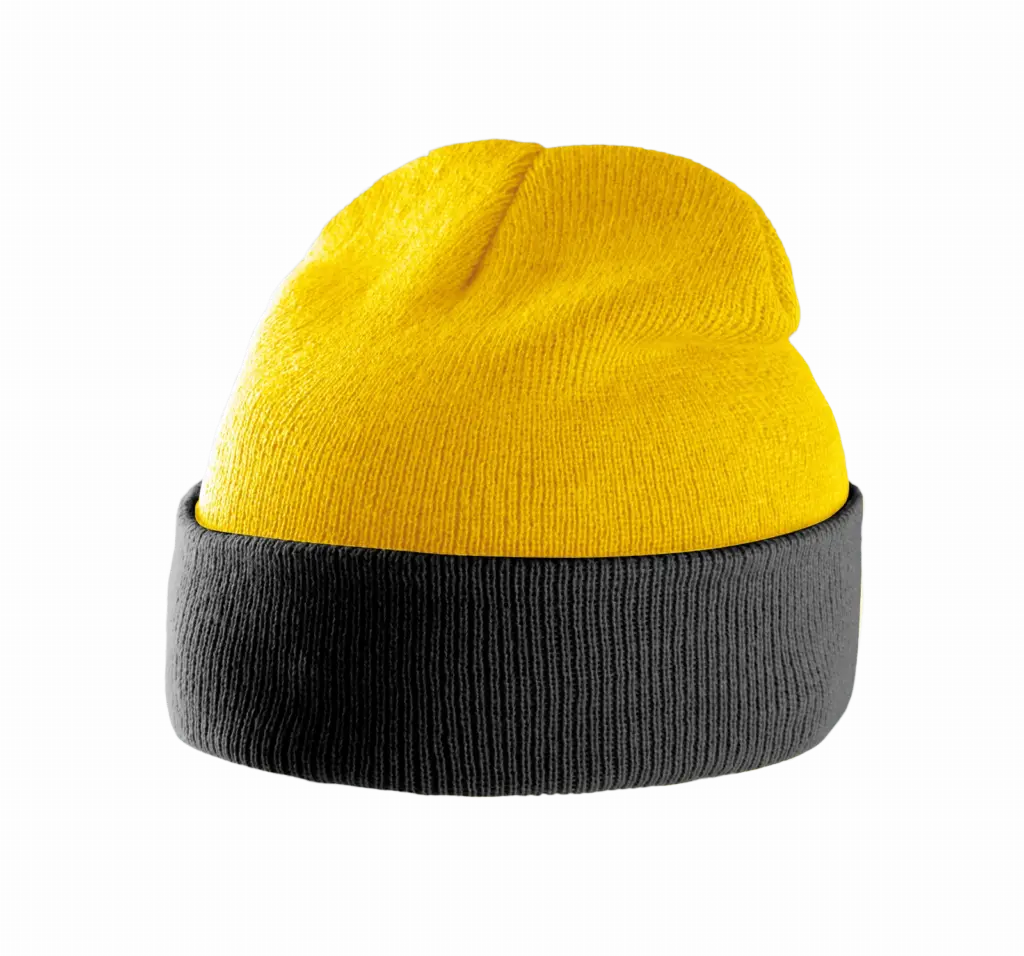PS_KP514_YELLOW-BLACK - Hidalgo Tweekleurige Muts Met Omslag, yellow / black — productfoto 13
