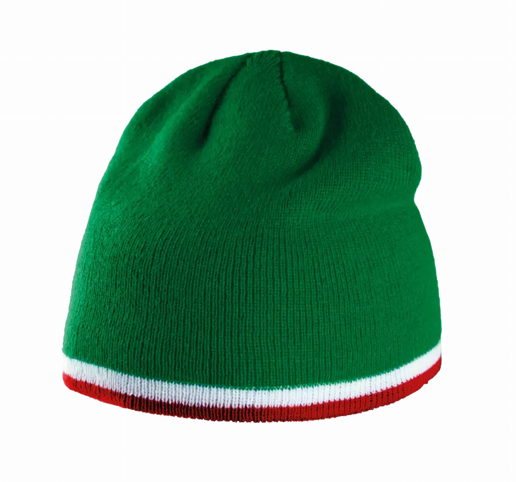 Muts Met Gecontrasteerd Boord, kelly green / white / red — productfoto 8