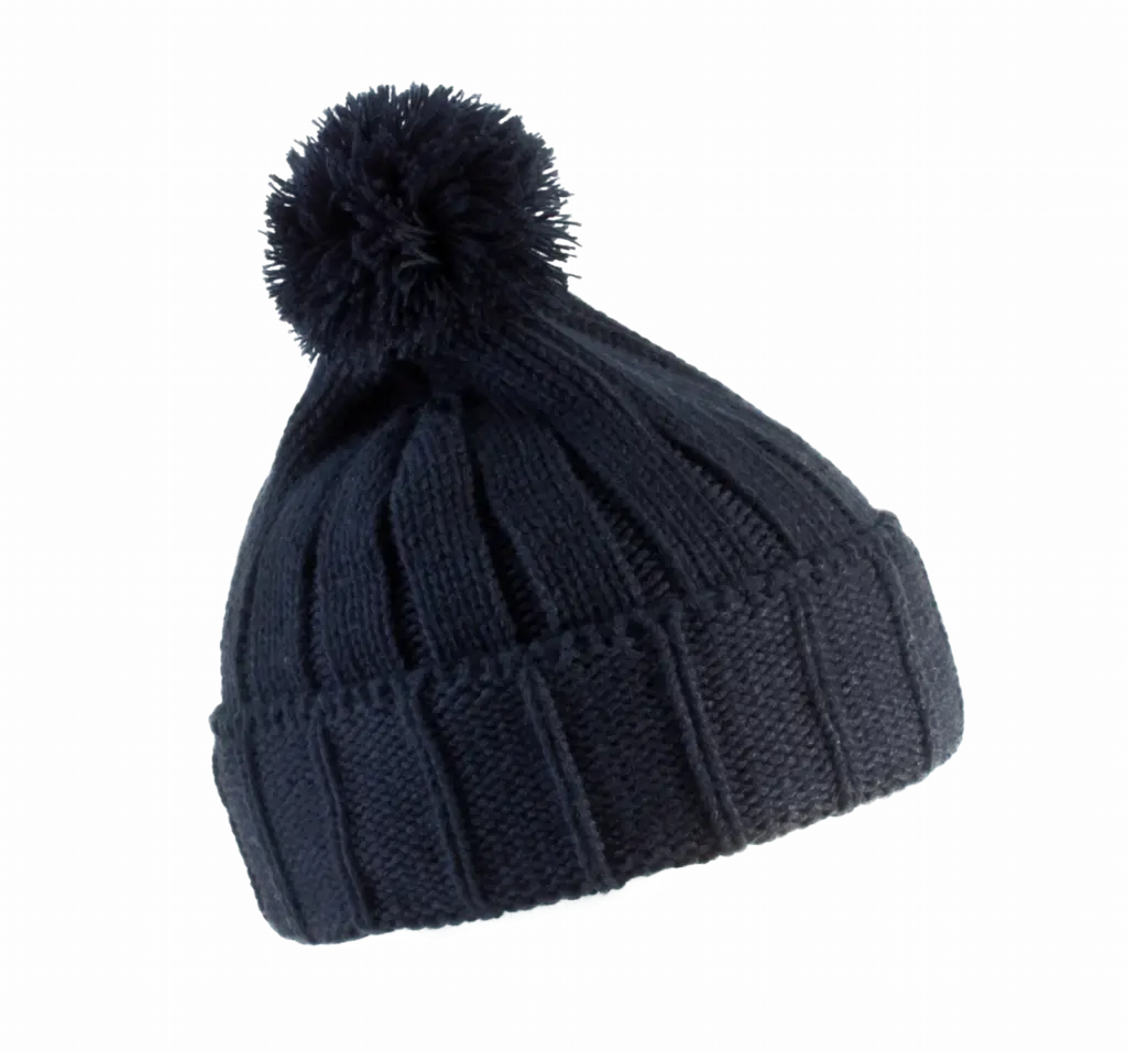 Pomponmuts met omslag, navy — productfoto 9