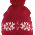 Gebreide kerstmuts met sterren, cherry red — productfoto 6