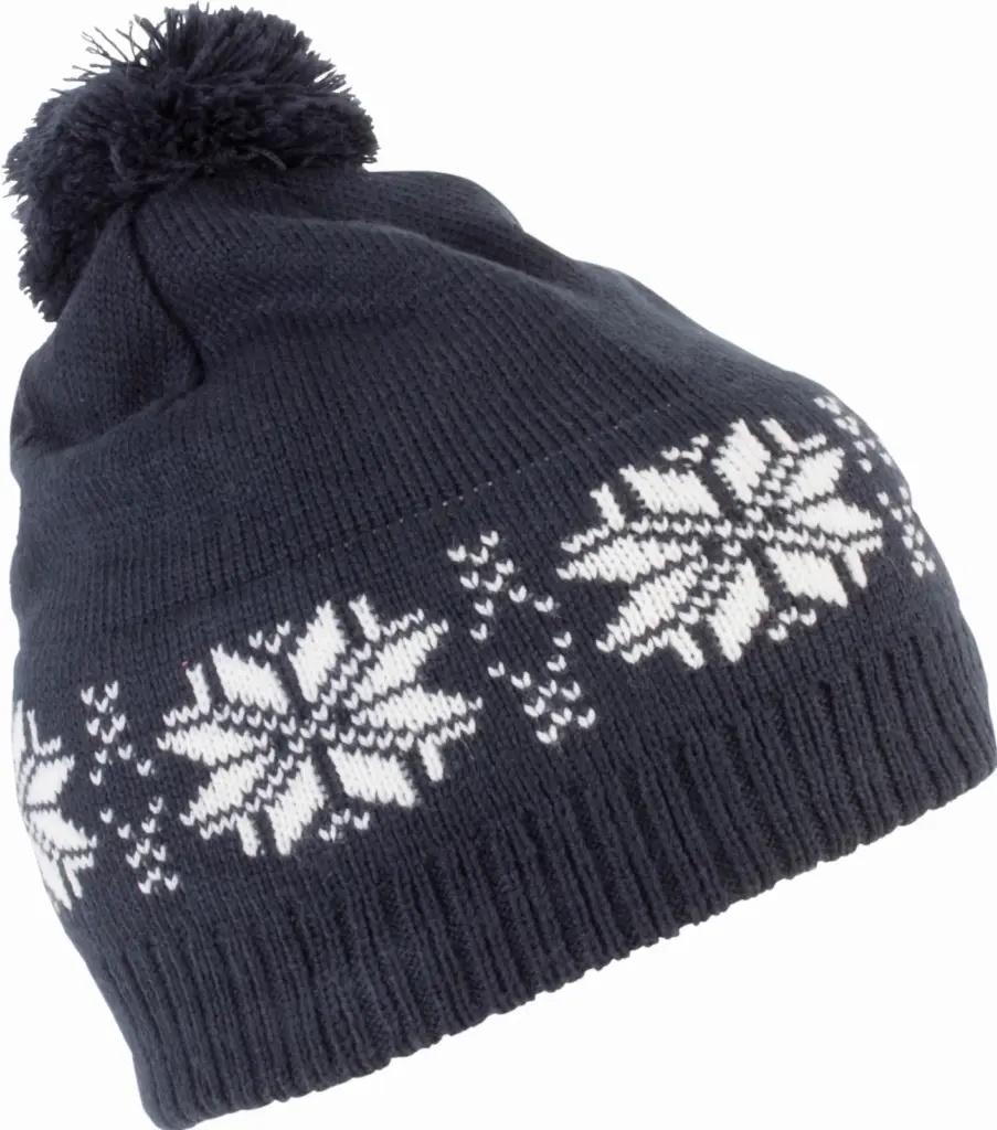Gebreide kerstmuts met sterren, night navy — productfoto 6