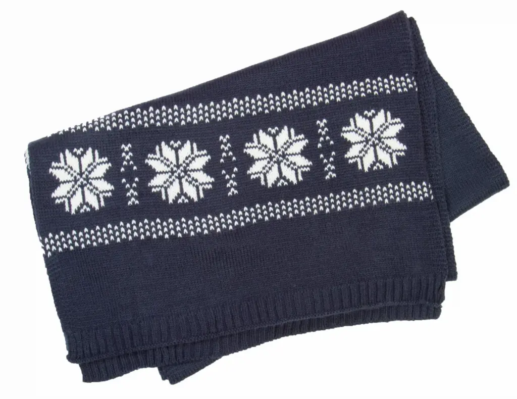 PS_KP541_NIGHTNAVY - Hidalgo Gebreide kerstsjaal met sterrenpatroon, night navy — productfoto 2
