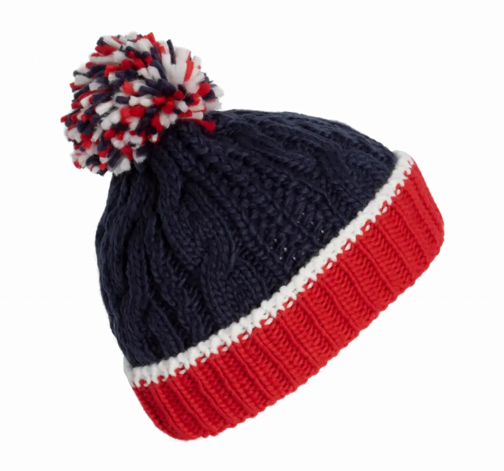 Gebreide muts, red / white / navy — productfoto 7