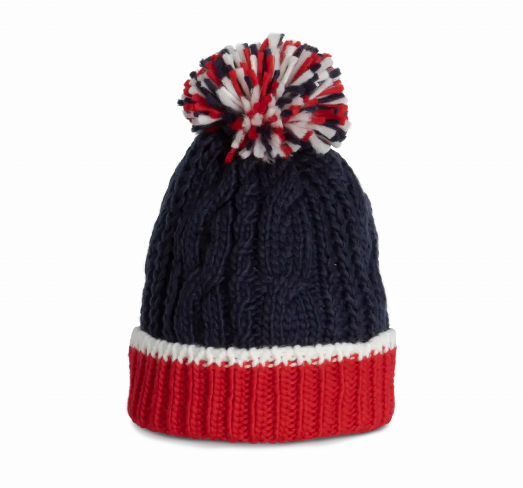 Gebreide muts, red / white / navy — productfoto 8