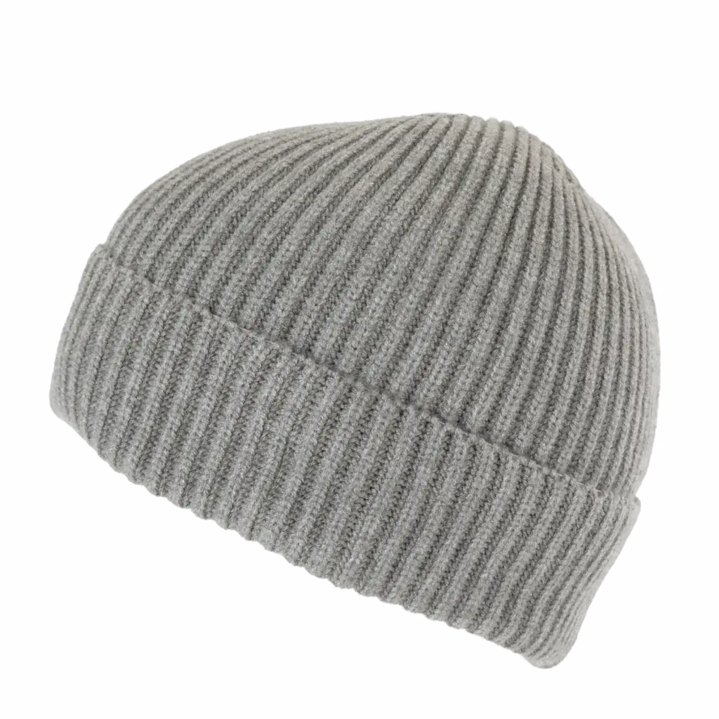 Gebreide muts met omslag - K-up Gold Label, ashen grey heather — productfoto 5