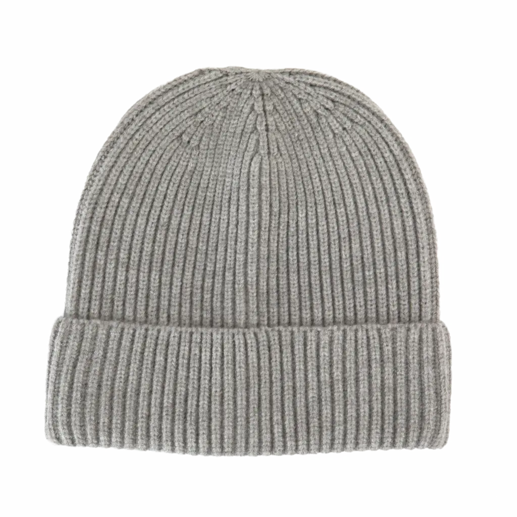 Gebreide muts met omslag - K-up Gold Label, ashen grey heather — productfoto 6