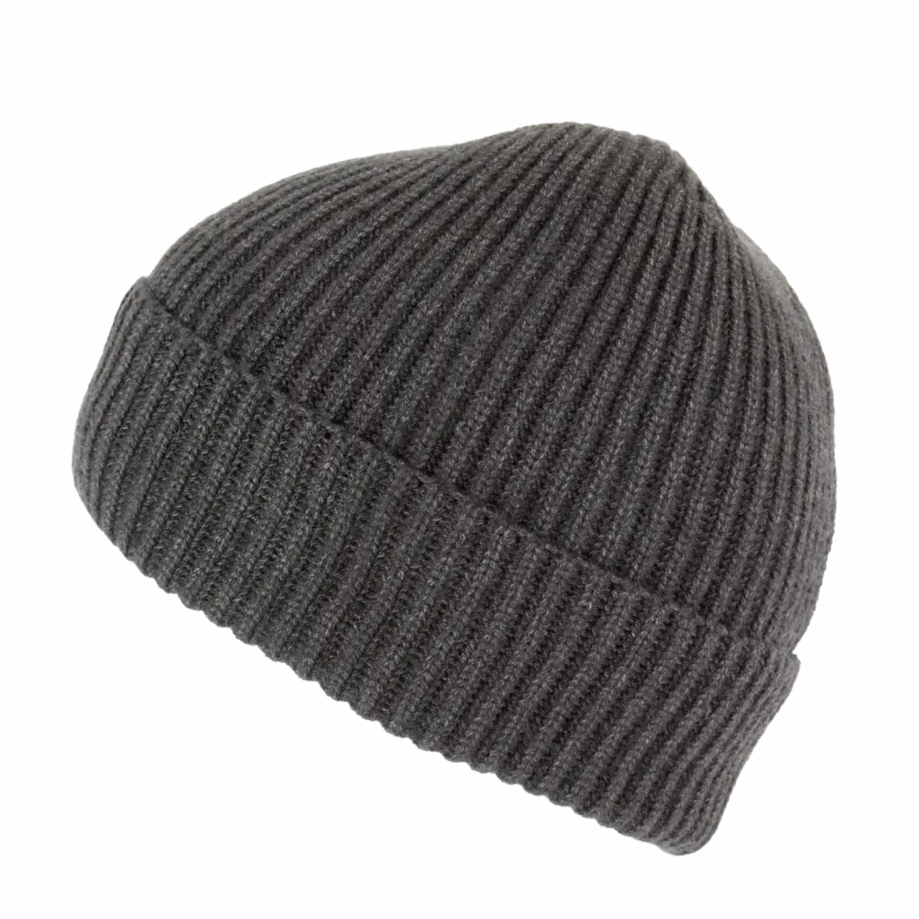 Gebreide muts met omslag - K-up Gold Label, deep grey heather — productfoto 7