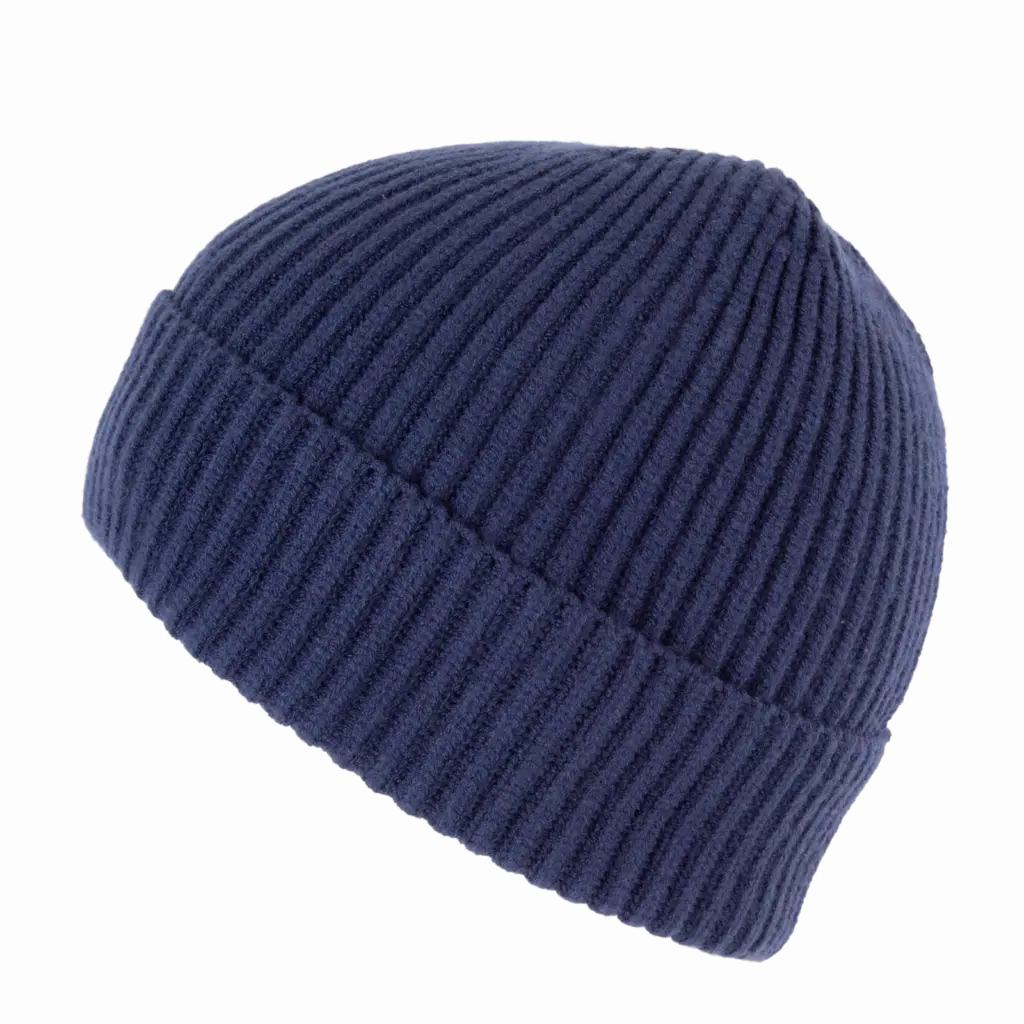 Gebreide muts met omslag - K-up Gold Label, smalt blue — productfoto 9