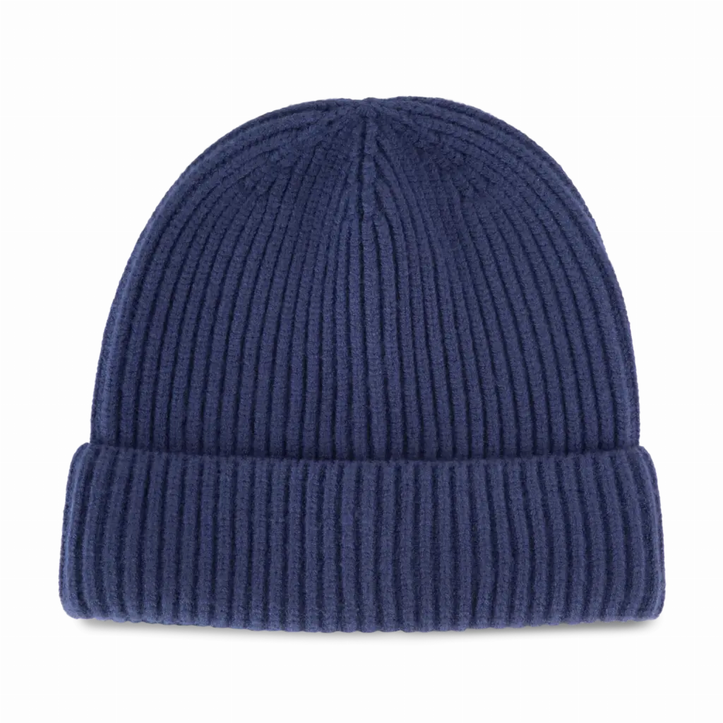 Gebreide muts met omslag - K-up Gold Label, smalt blue — productfoto 10