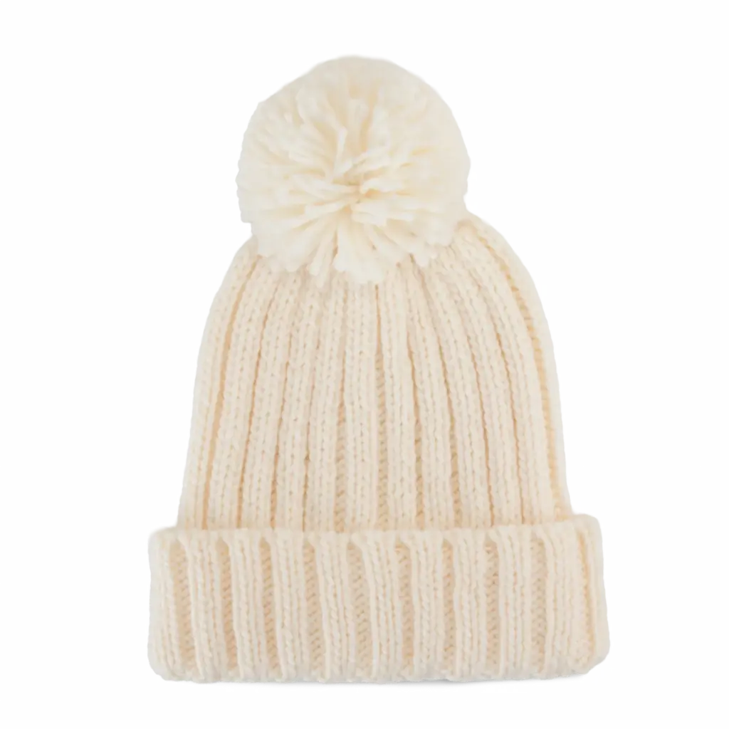 Muts met pompon, ecru — productfoto 7