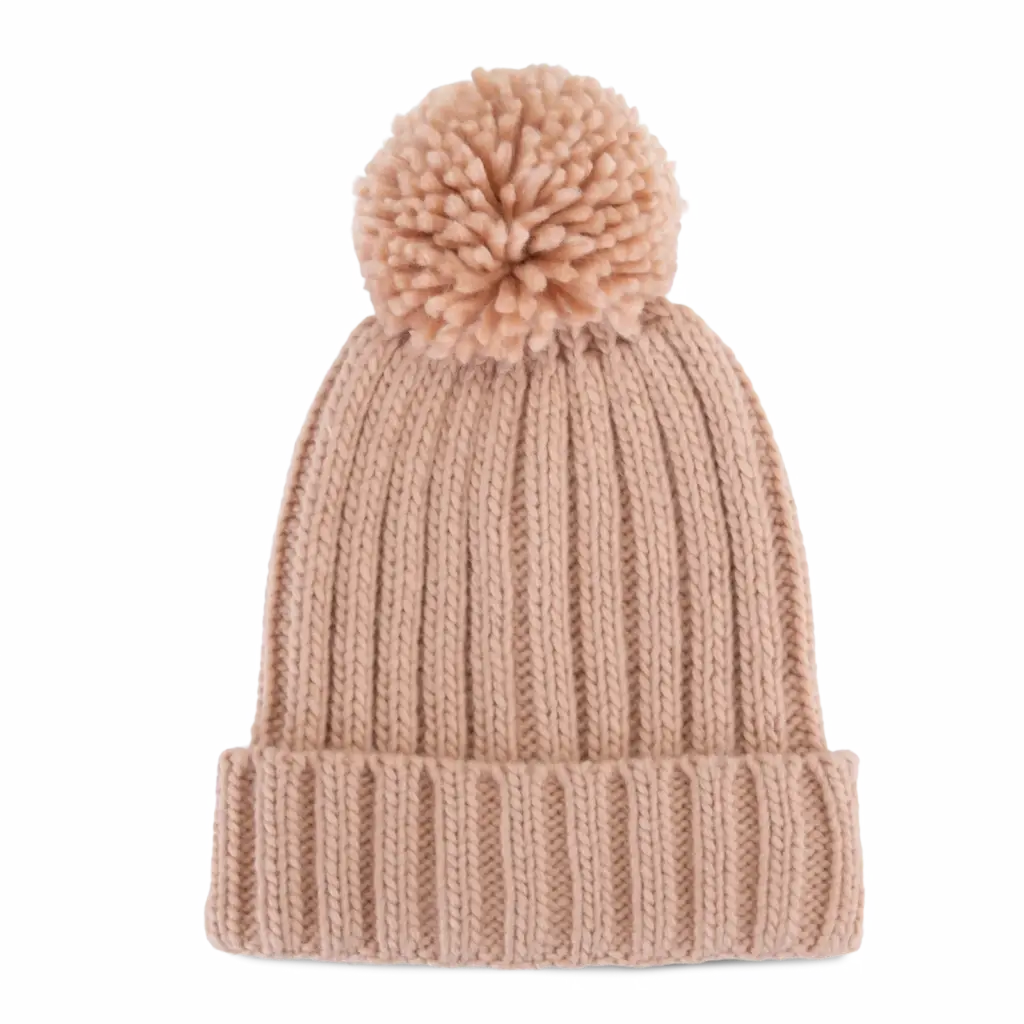 Muts met pompon, old rose — productfoto 9