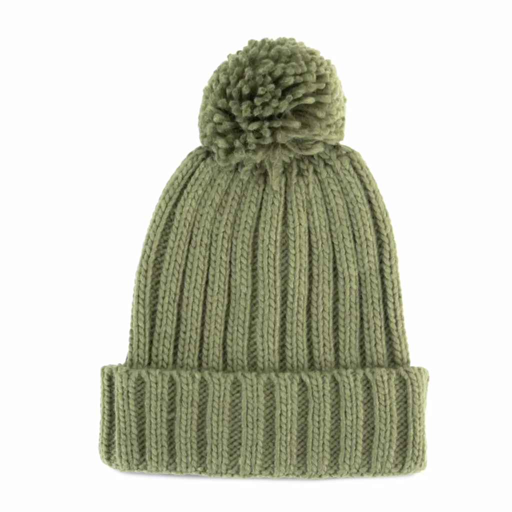 Muts met pompon, warm olive — productfoto 10