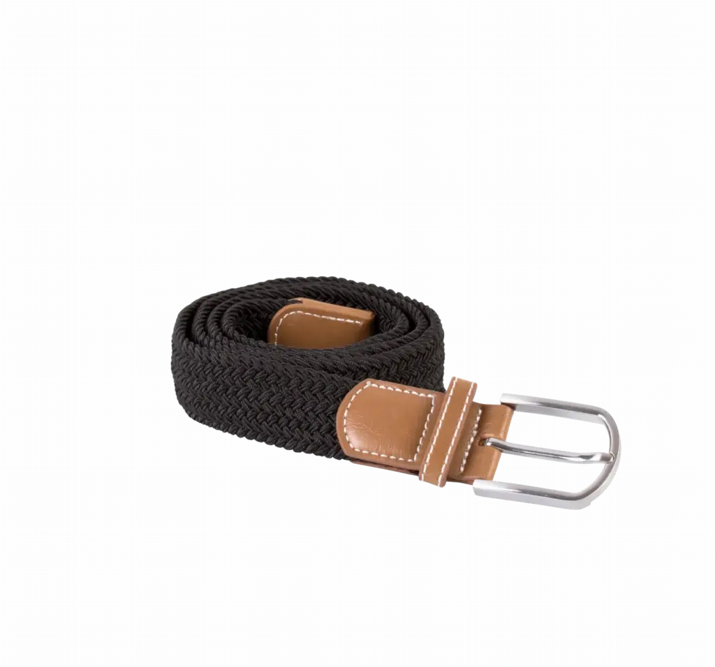 PS_KP805_BLACK - Hidalgo Elastische gevlochten riem, black — productfoto 5