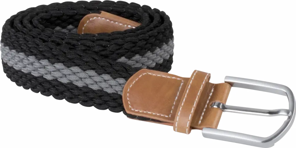 PS_KP805_BLACK-MIDGREY - Hidalgo Elastische gevlochten riem, black / mid grey — productfoto 6