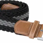 PS_KP805_BLACK-MIDGREY - Hidalgo Elastische gevlochten riem, black / mid grey — productfoto 6