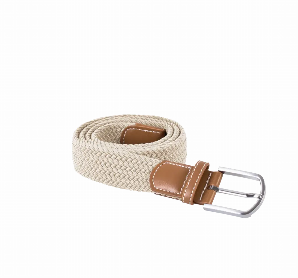 PS_KP805_ECRU - Hidalgo Elastische gevlochten riem, ecru — productfoto 8