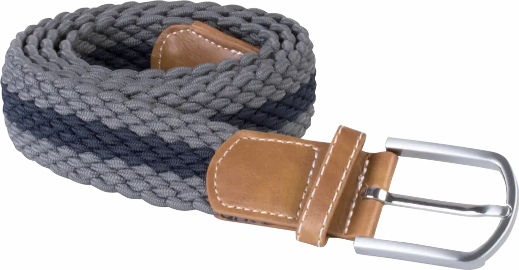 PS_KP805_MIDGREY-NAVY - Hidalgo Elastische gevlochten riem, mid grey / navy — productfoto 10