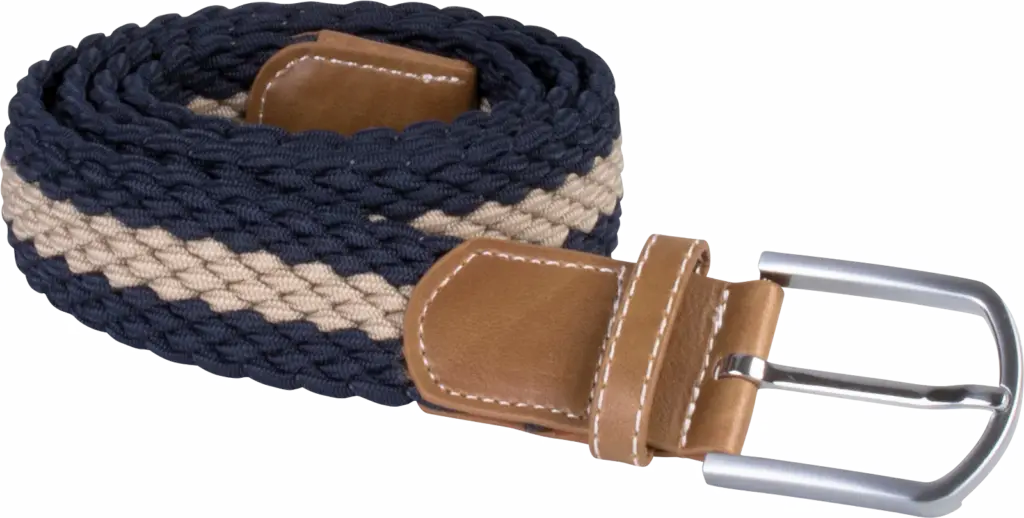PS_KP805_NAVY-BEIGE - Hidalgo Elastische gevlochten riem, navy / beige — productfoto 12