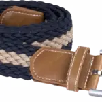 PS_KP805_NAVY-BEIGE - Hidalgo Elastische gevlochten riem, navy / beige — productfoto 12