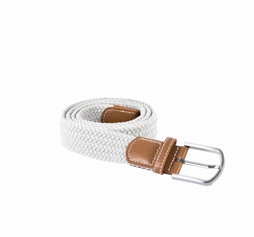 PS_KP805_WHITE - Hidalgo Elastische gevlochten riem, white — productfoto 13